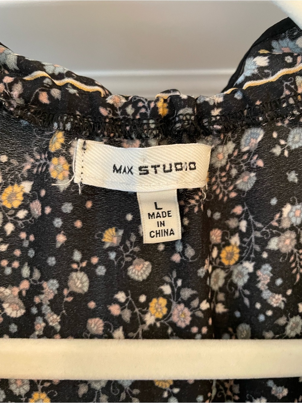 Max Studio Black Floral Long-Sleeve Tiered Dress - Picture 3 of 7